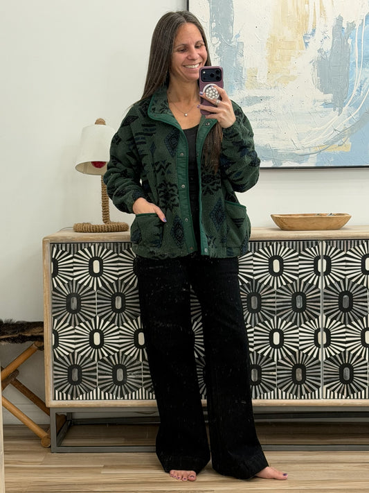 High Perspective Geometric Fleece Jacket