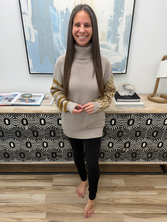Super Seasonal Patchwork Waffle Knit Sweater