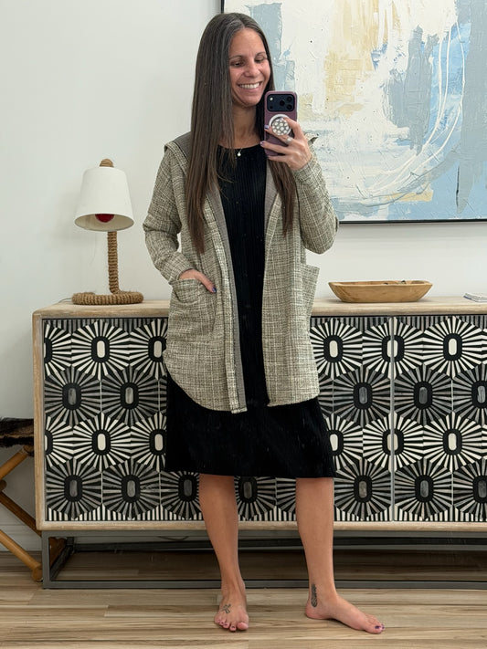 First Things First Hooded Cardigan in Neutral
