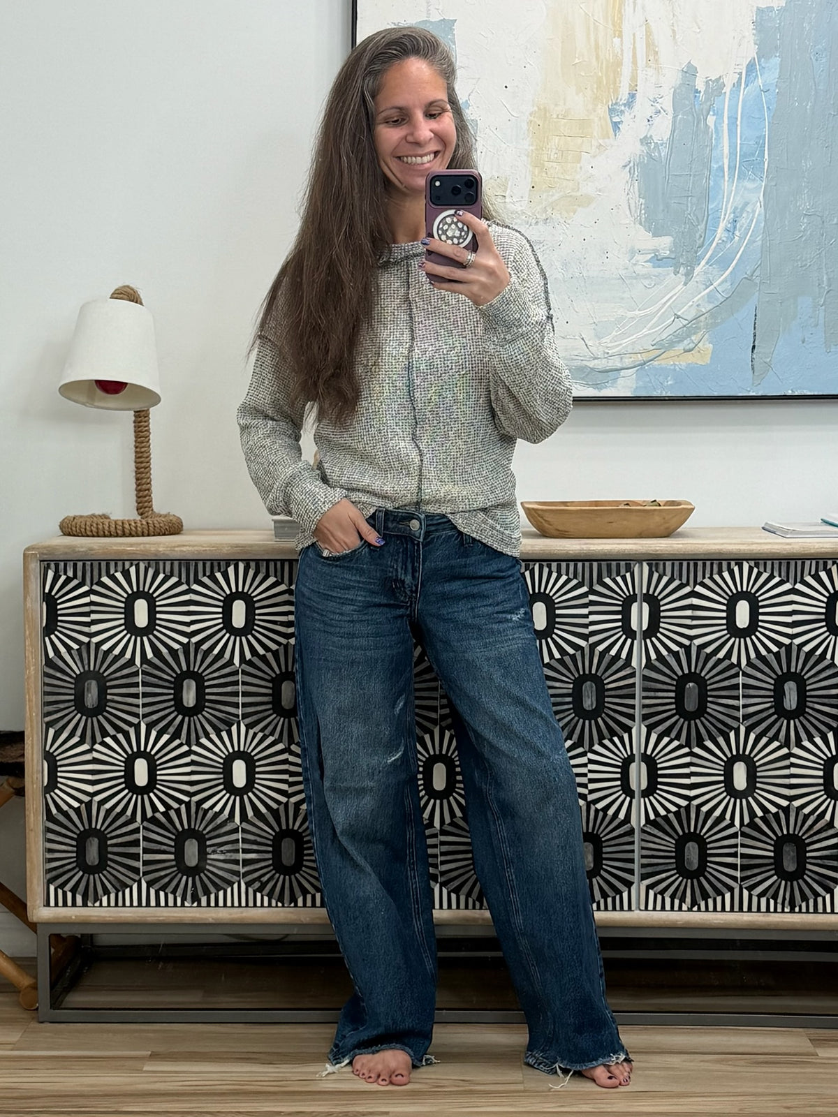 Kaiya Low Rise Wilhelmina Baggy Jean with Bandana Loop
