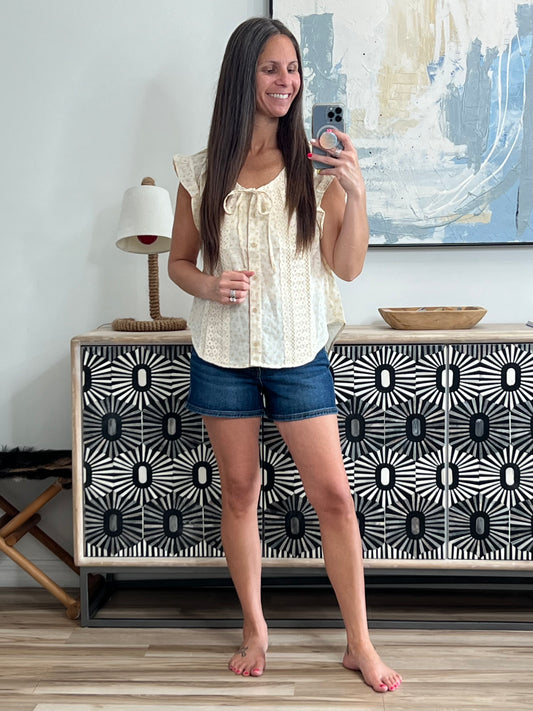 Picnic Petal Lace Detail Top