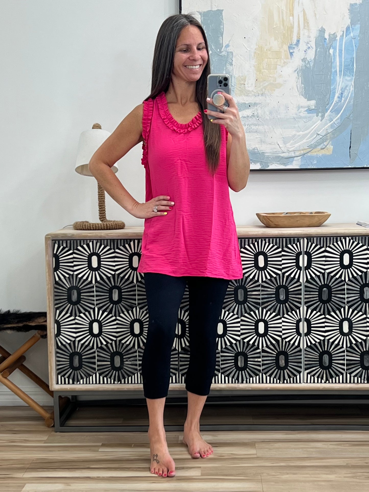 Flourish and Flare Ruffle Detail Tank