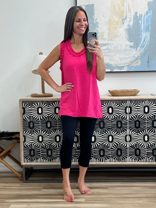 Flourish and Flare Ruffle Detail Tank
