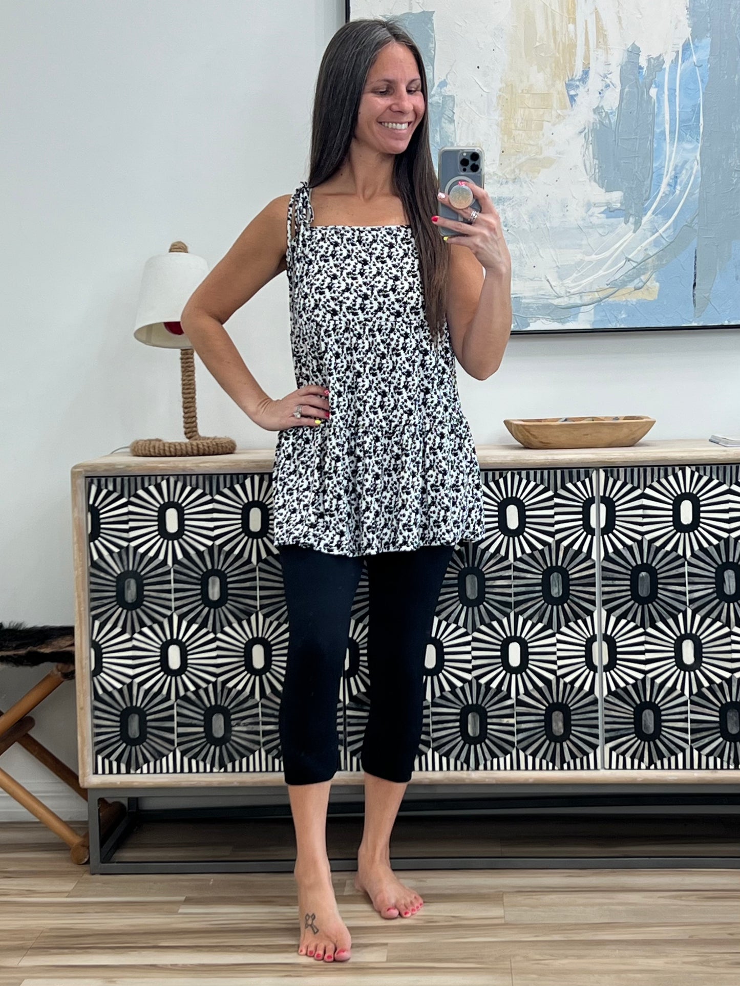 Certified Cutie Shoulder Tie Blouse in Black