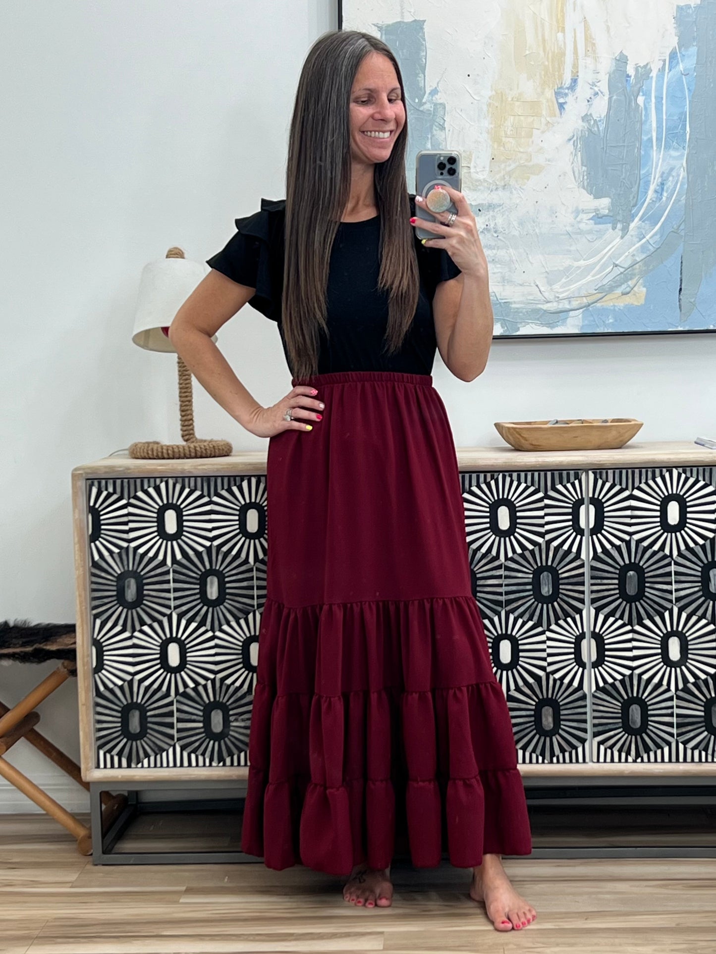 Easy Pick Tiered Maxi Skirt