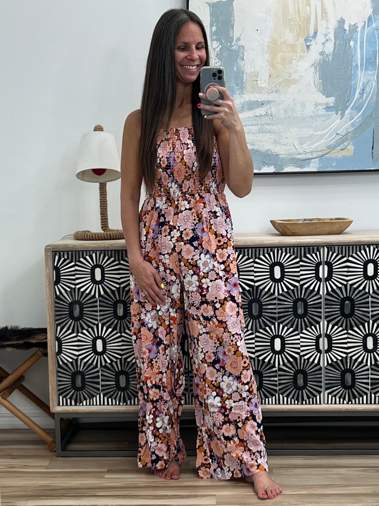 Live Your Best Life Floral Jumpsuit in Retro Floral