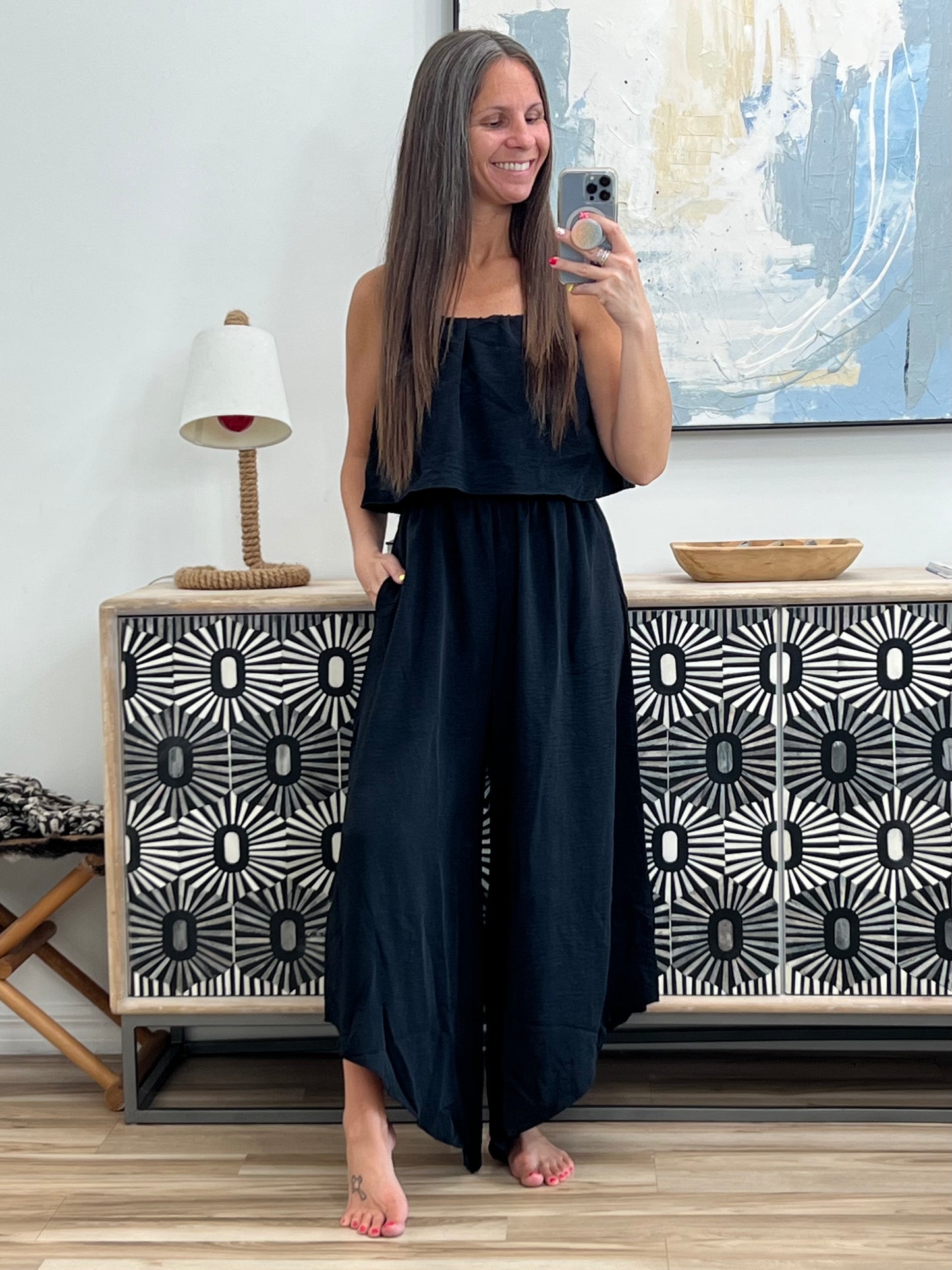 When All is Said and Done Spaghetti Strap Jumpsuit