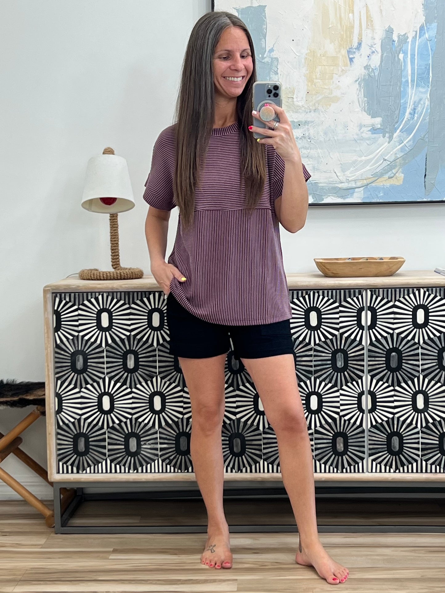On Repeat Cable Ribbed Knit Tee
