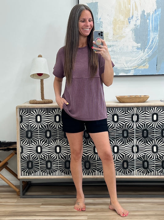 On Repeat Cable Ribbed Knit Tee