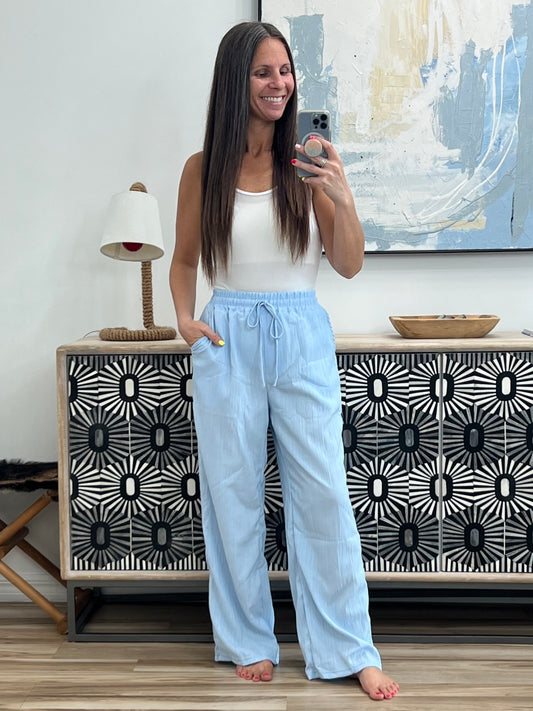 Wide Leg Pants with Drawstring