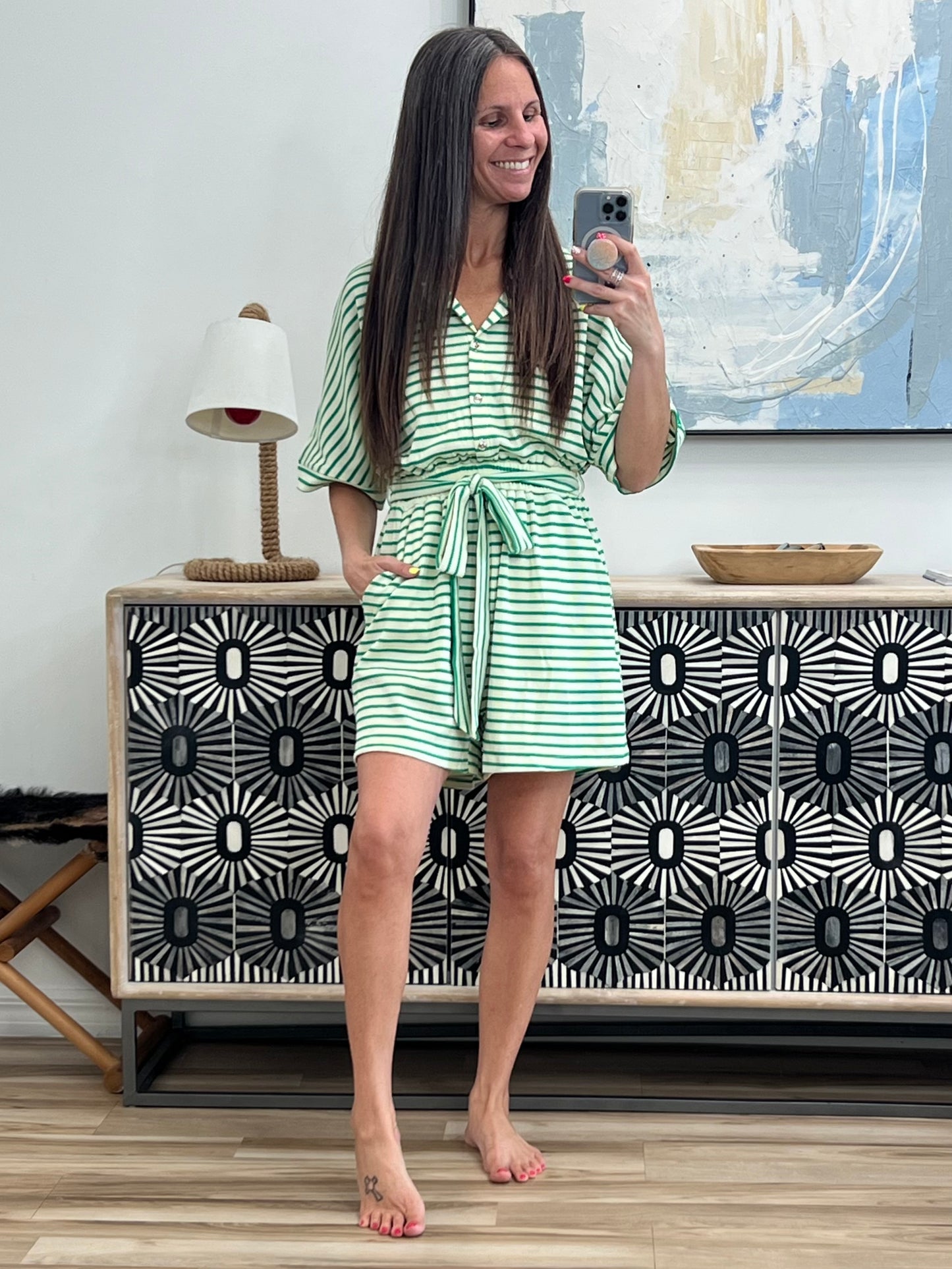Comfort Me Striped Romper