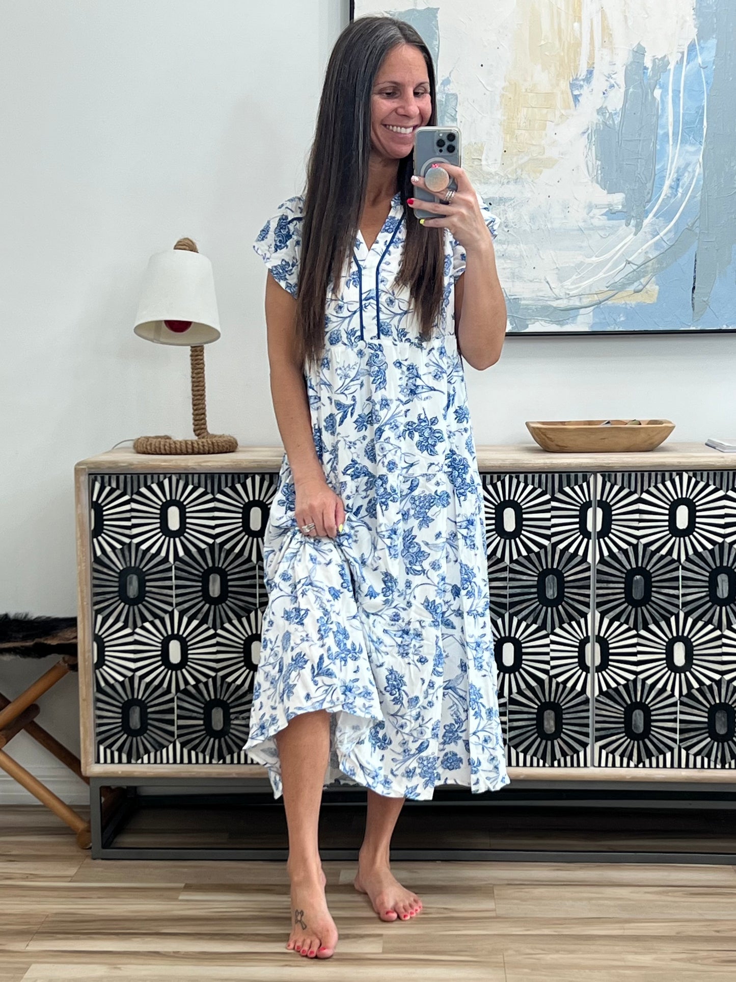 The Missing Piece Tiered Flutter Sleeve Dress