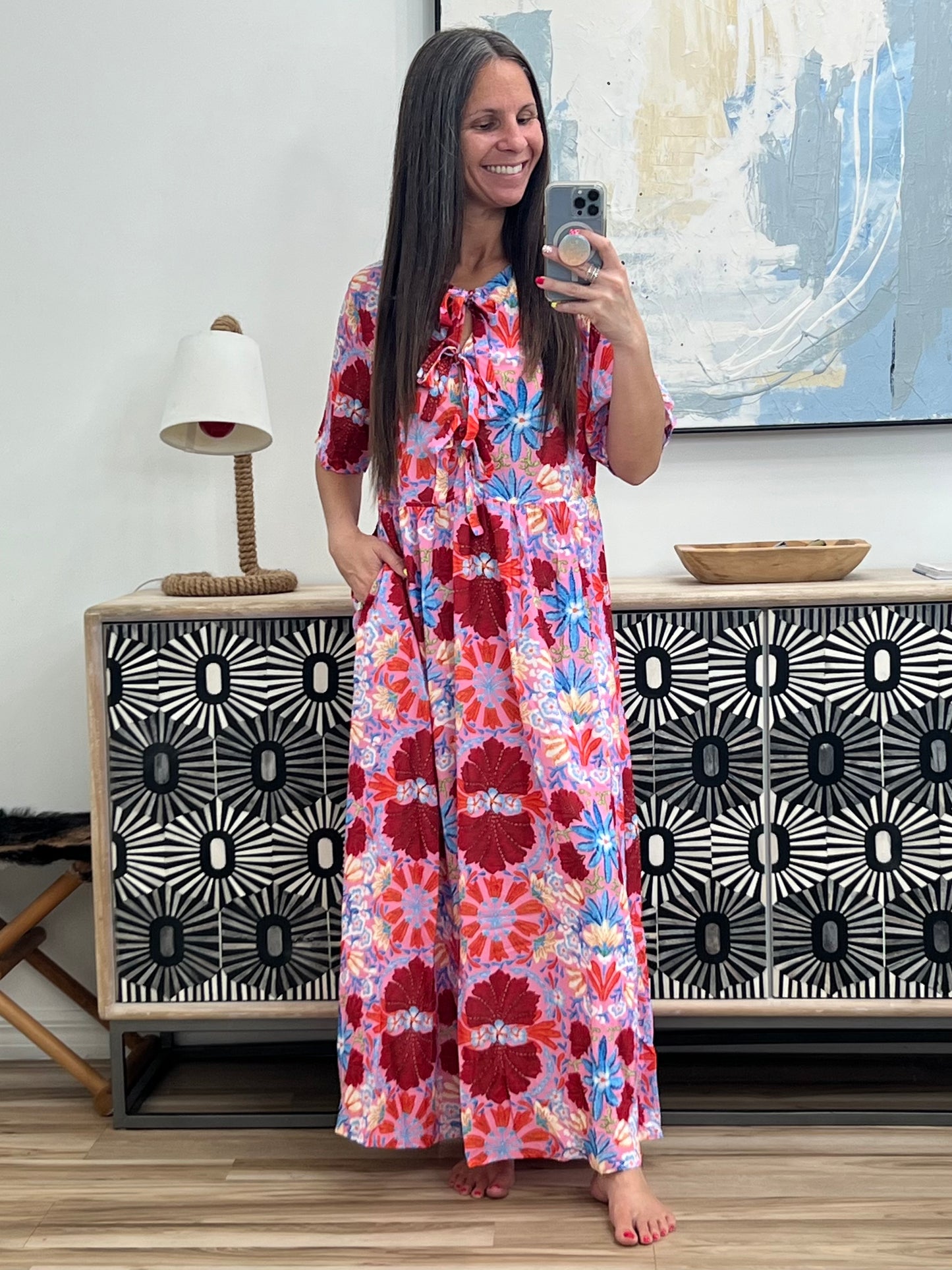 Art of Loving Bow Detail Floral Dress