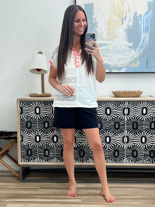 Right Thing to Say Textured Henley Top