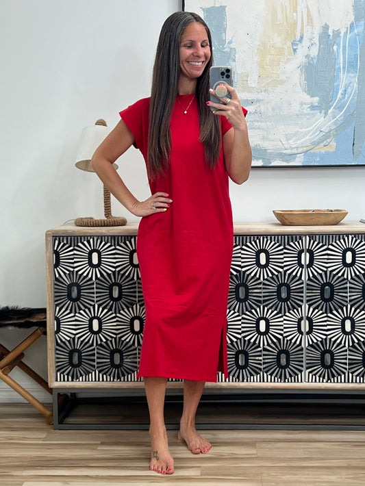 Sweet Like That Casual Dress in Ruby