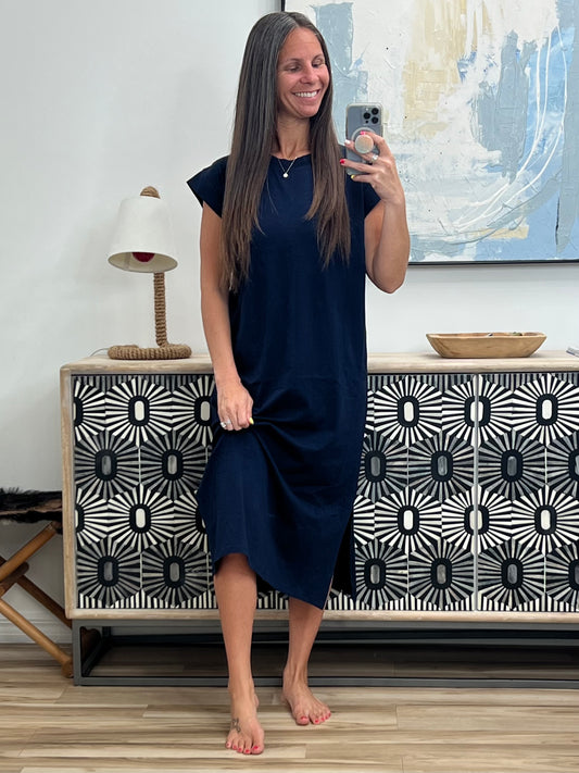 Sweet Like That Casual Dress in Navy