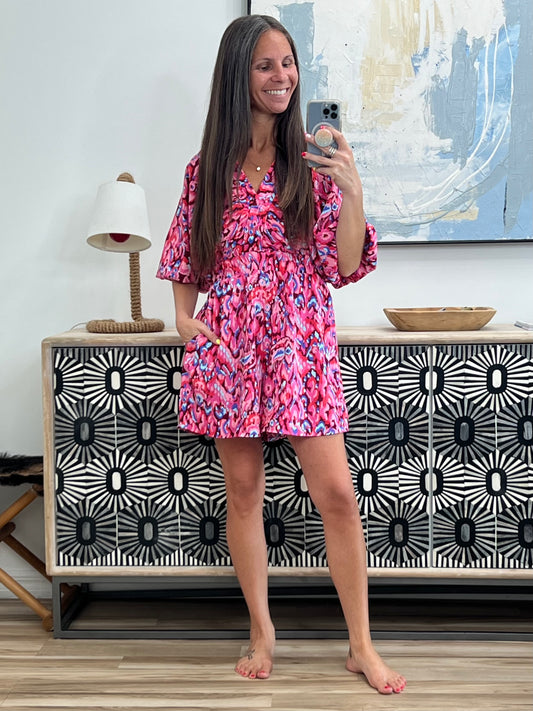 Seems Okay Abstract Print Romper
