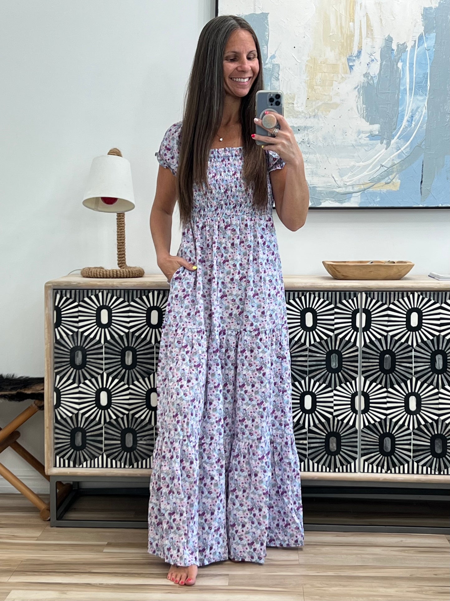 Sugar Talking Tiered Dress in Floral Print