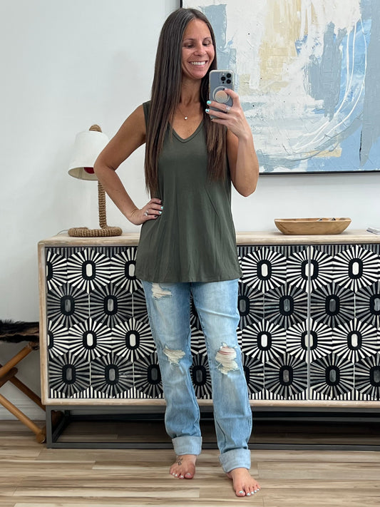Land of the Free Tank in Olive