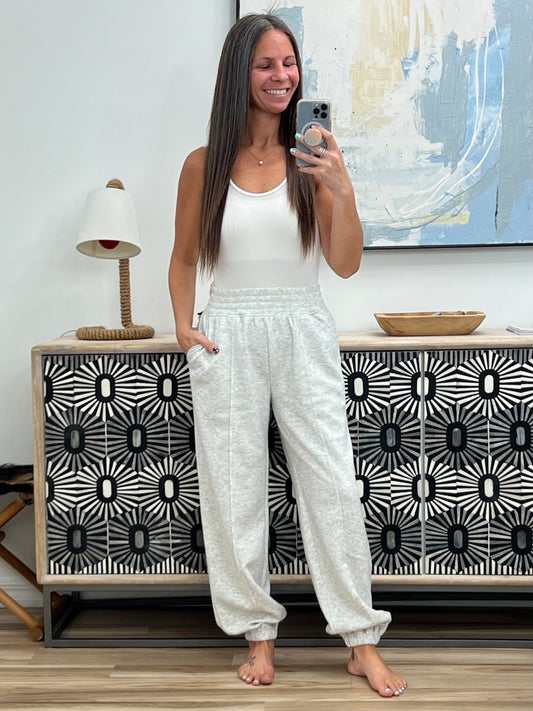Every Second, Every Hour Jogger Bottoms in Heather Grey