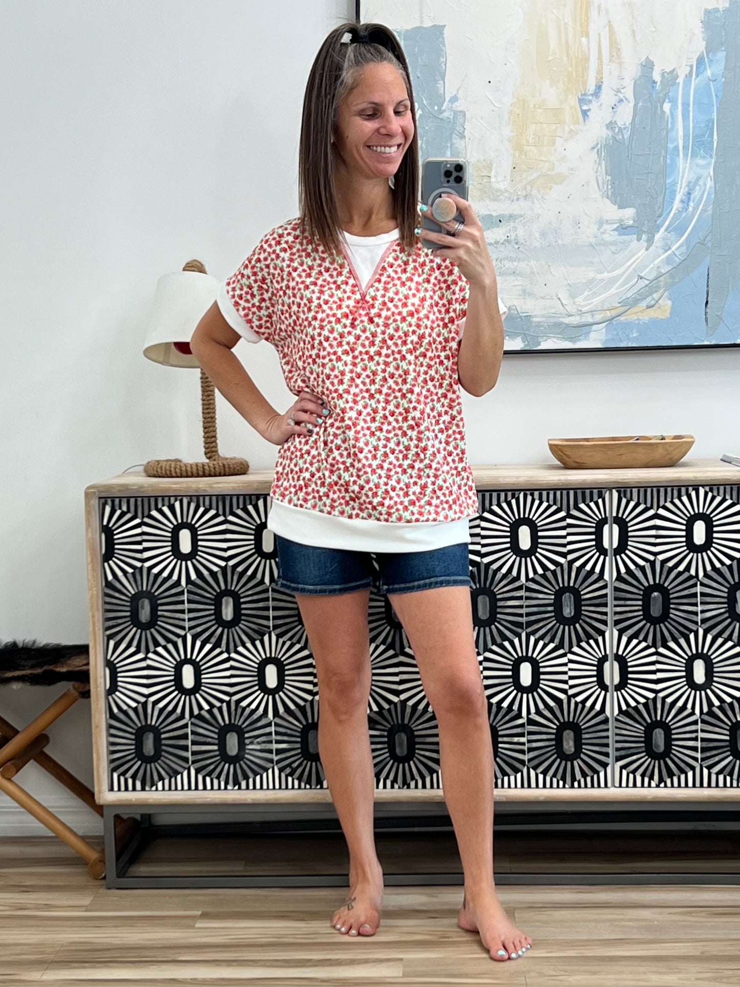 Vivid Memories Relaxed Top in Tomato Red