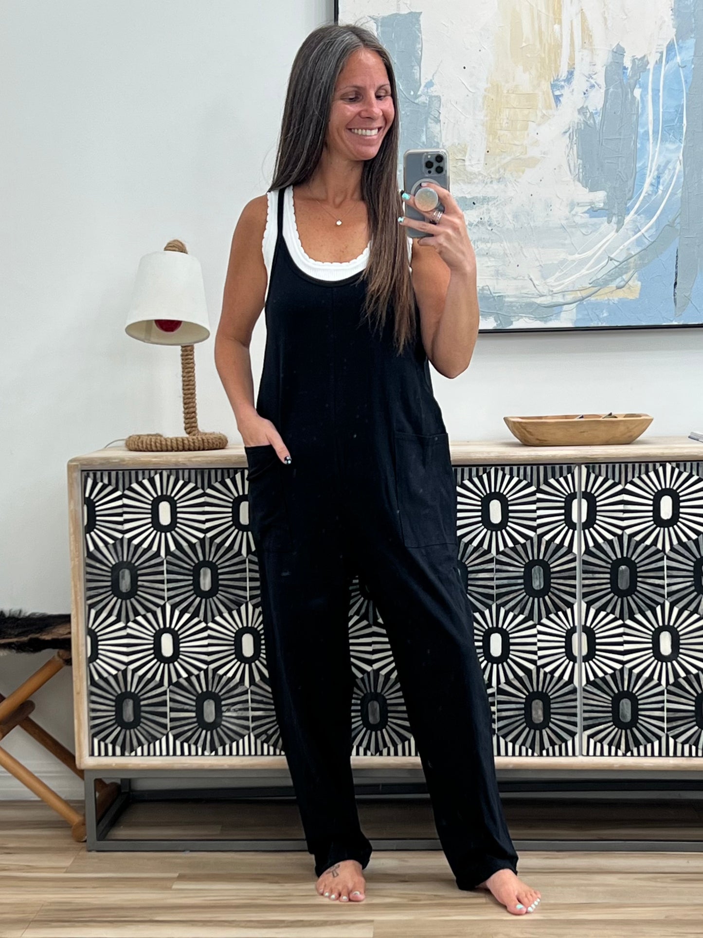 Totally Me Spaghetti Strap Jumpsuit Ruby