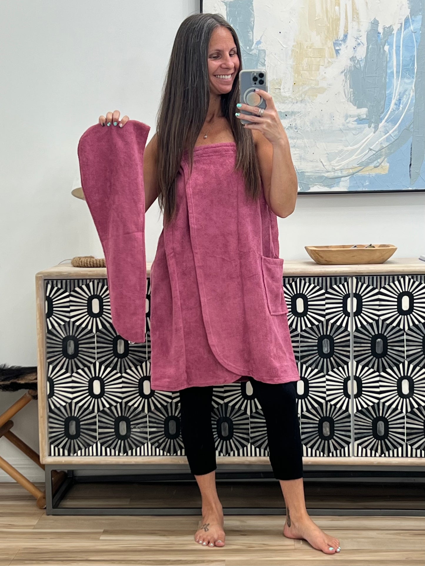 Strapless Robe/Towel With Pocket