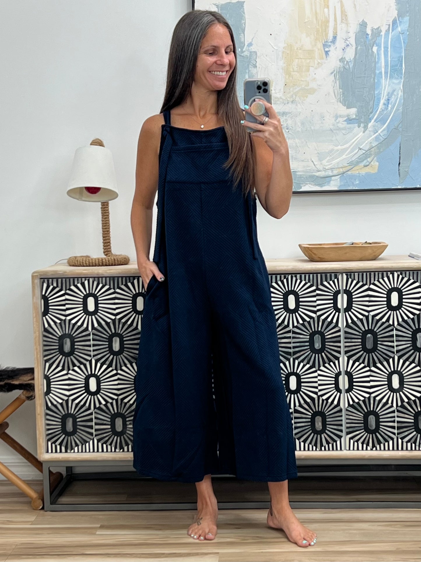 Suit Yourself Adjustable Strap Jumpsuit in Navy