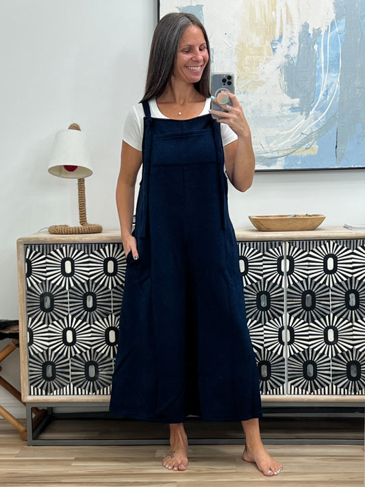 Suit Yourself Adjustable Strap Jumpsuit in Navy