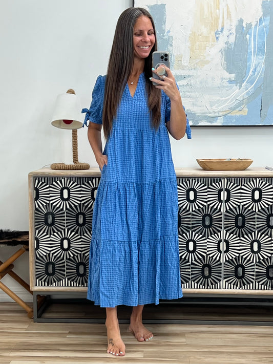 Perfectly Plaid Tiered Midi Dress