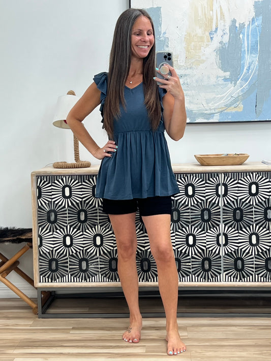 Before Now Ruffled Babydoll Top