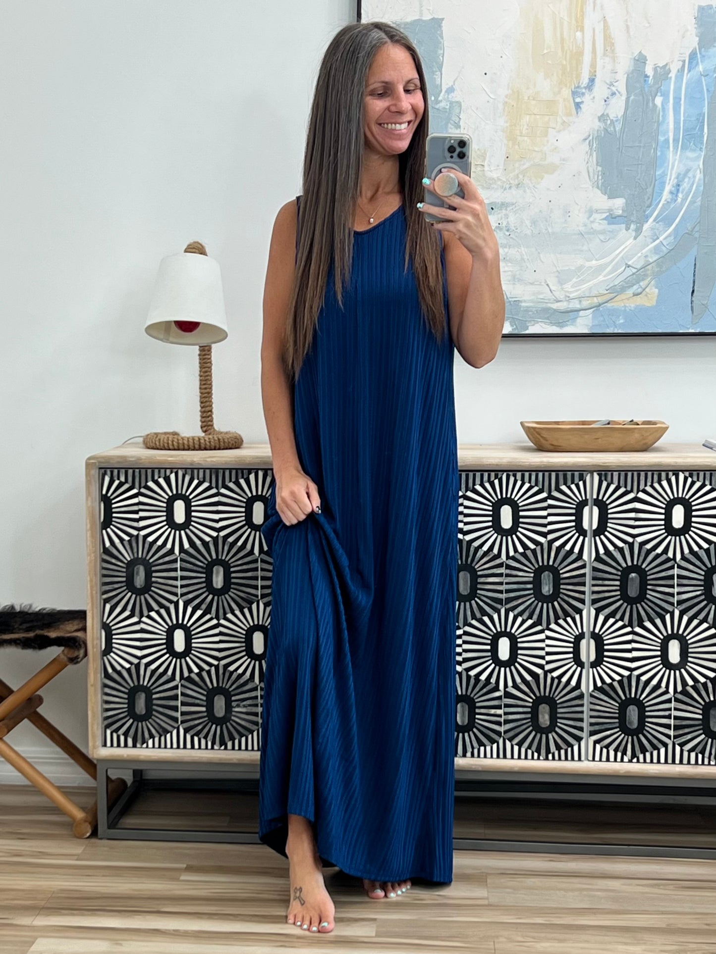 Everything She Wants Sleeveless Maxi Dress in Coral