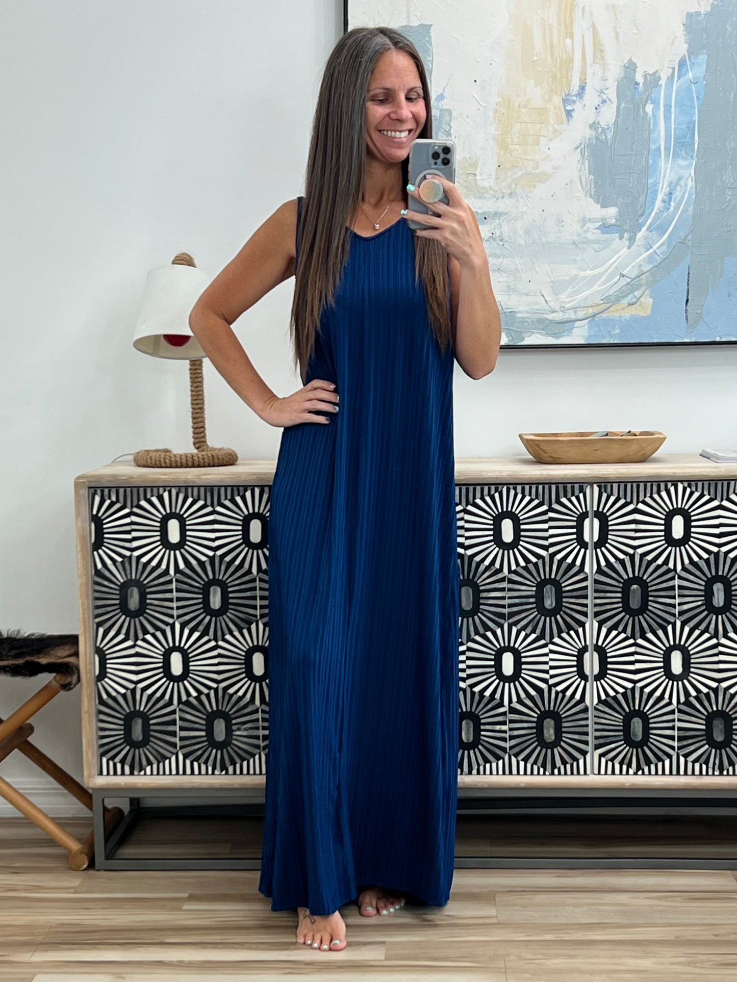 Everything She Wants Sleeveless Maxi Dress in Coral