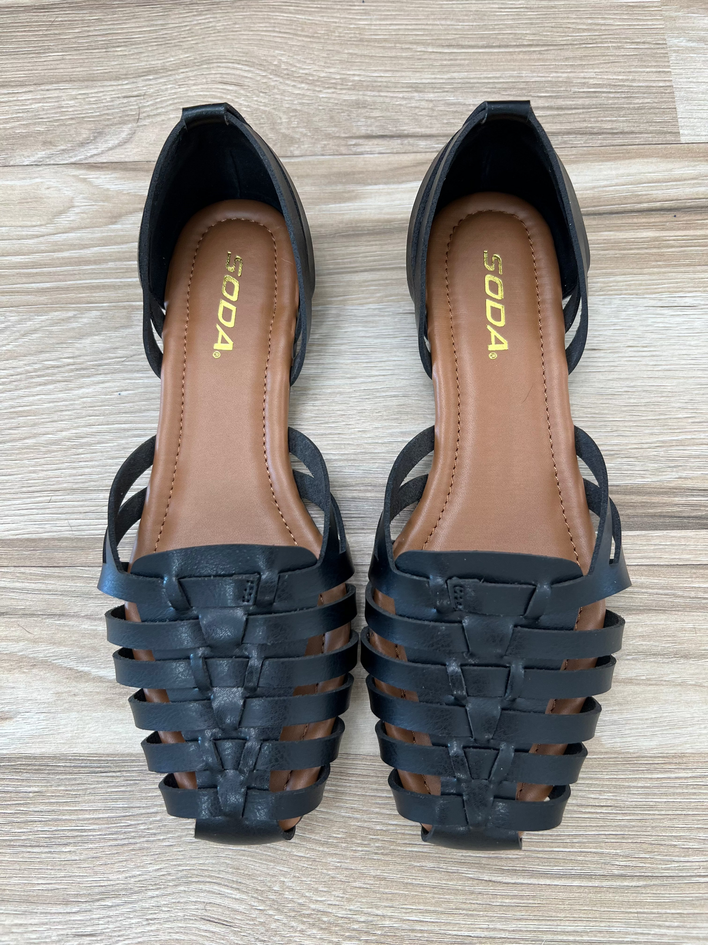 Gulla Woven Slip On Flats in Black