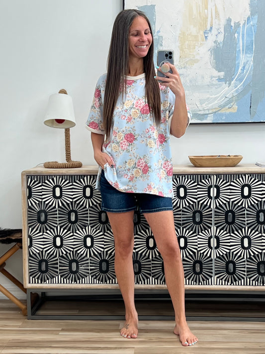 Perfect Season Floral Print Relaxed Tee