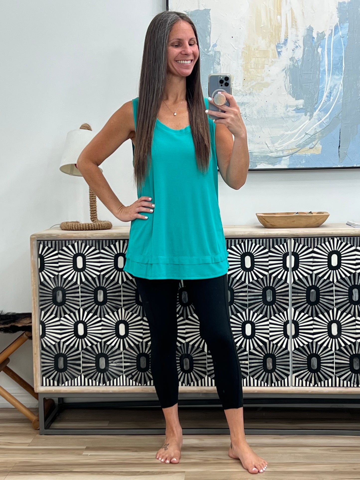 Mellow Muse Relaxed Knit Tank in Emerald