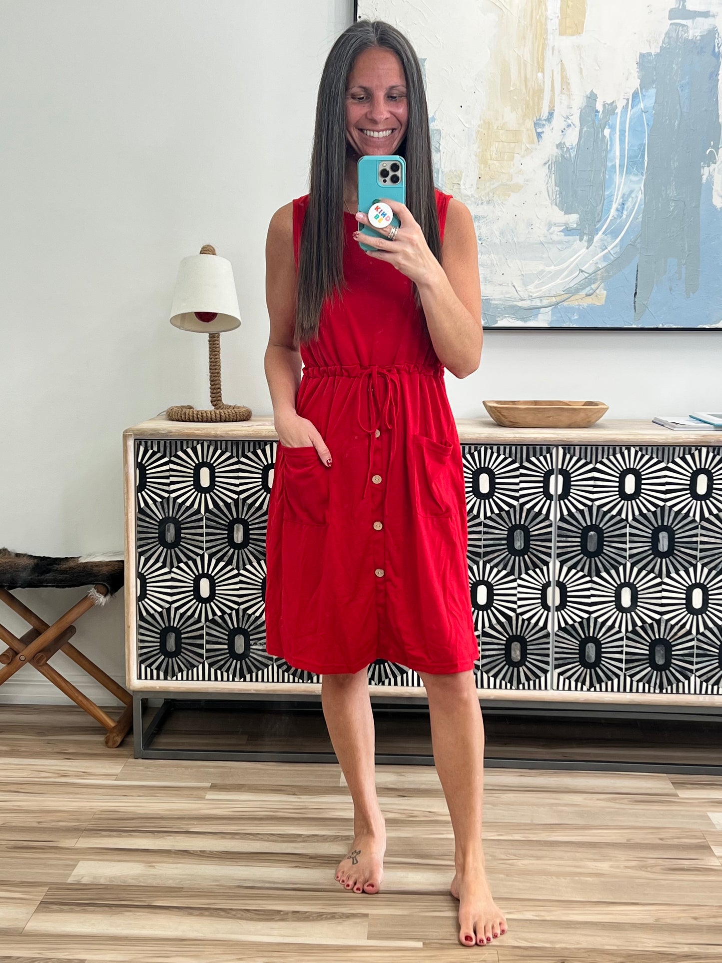 Round Neck Sleeveless Tank Dress