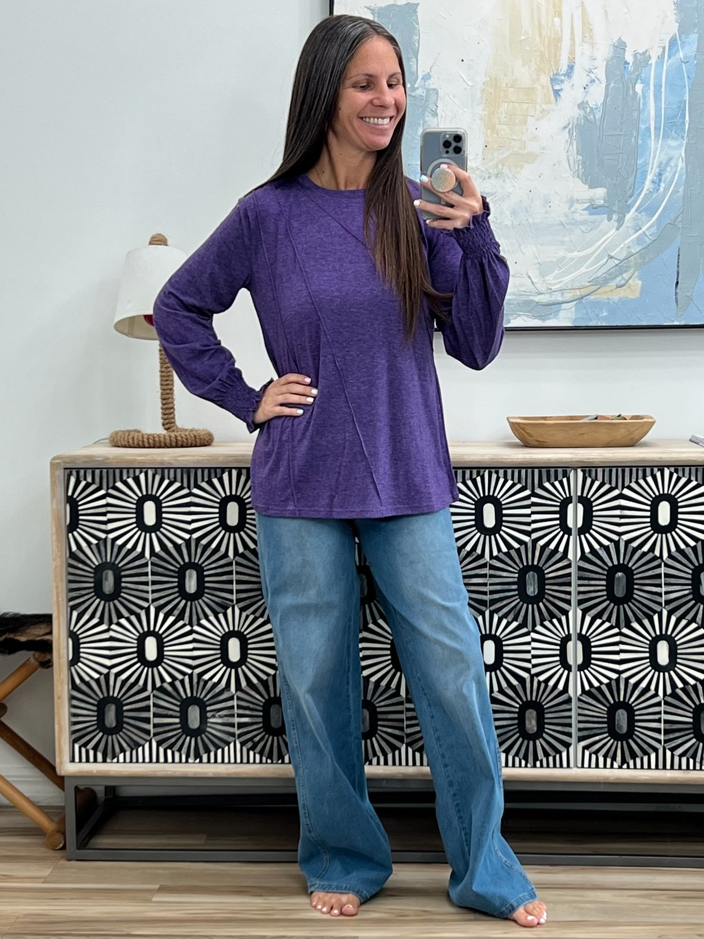 Round Neck Long Sleeve Top