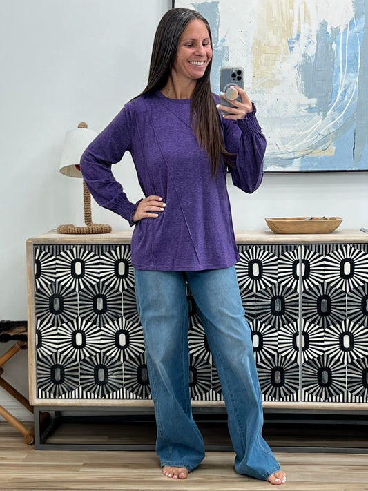 Round Neck Long Sleeve Top