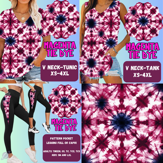 Magenta Tie Dye Tops & Bottoms *Pre-Order*