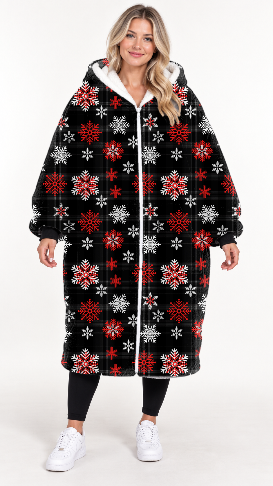 PLAID SNOWFLAKE-HOODIE BLANKET *Pre-Order*