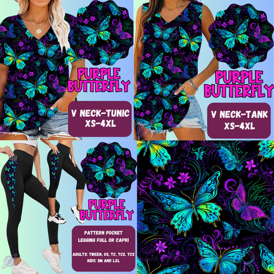 Purple Butterly Tops & Bottoms *Pre-Order*