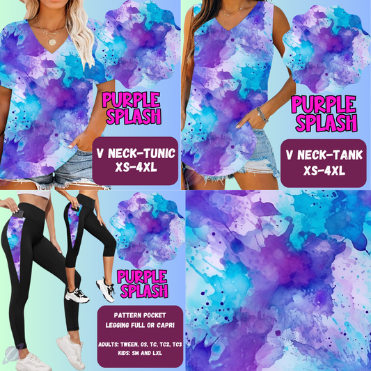 Purple Splash Tops & Bottoms *Pre-Order*