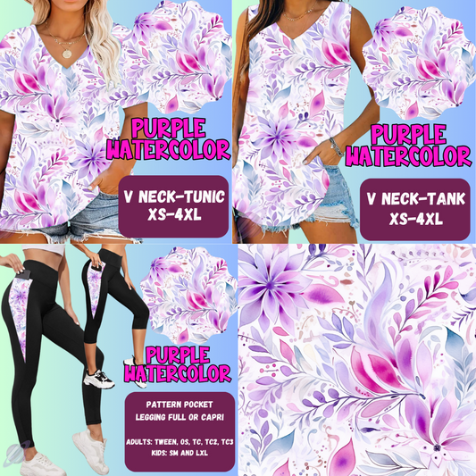 Purple Watercolor Tops & Bottoms *Pre-Order*