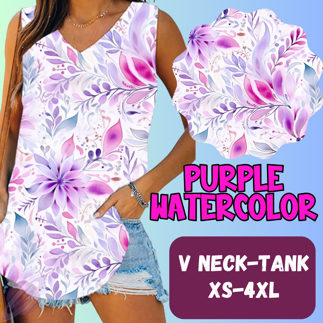 Purple Watercolor Tops & Bottoms *Pre-Order*