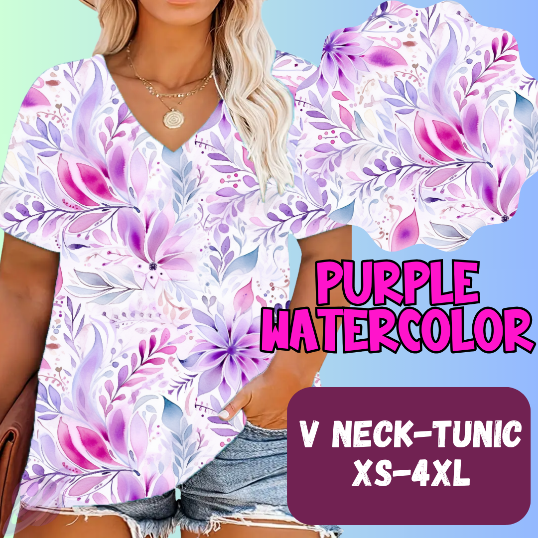 Purple Watercolor Tops & Bottoms *Pre-Order*