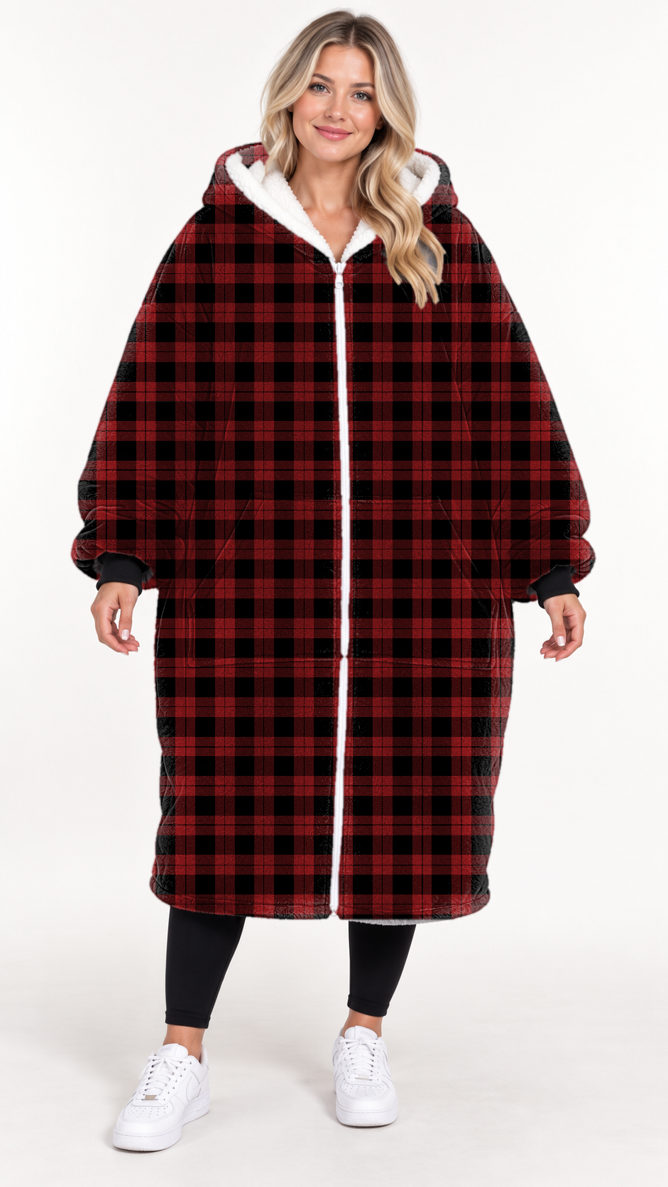 RED PLAID-HOODIE BLANKET *Pre-Order*