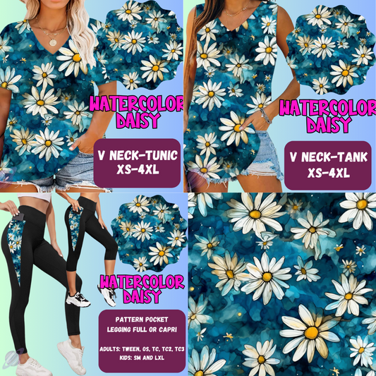 Watercolor Daisy Tops & Bottoms *Pre-Order*