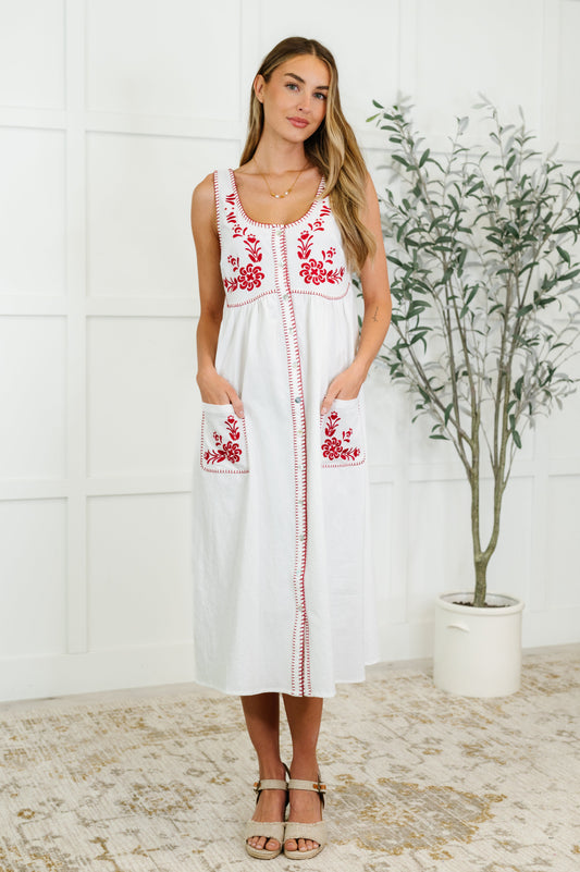 Whispering Petals Scoop Neck Dress