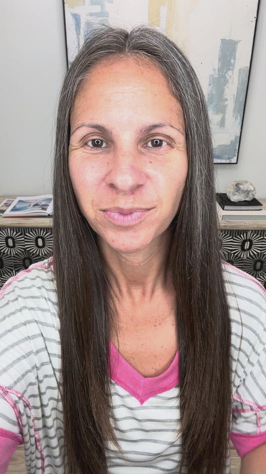 Dressed to Chill V-Neck Top in Heather/Grey/Ivory/Pink